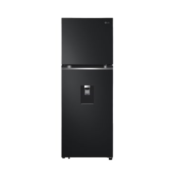 Vista frontal de Nevera LG Congelador Superior 314L Negro Mate DoorCooling VT32KPM
